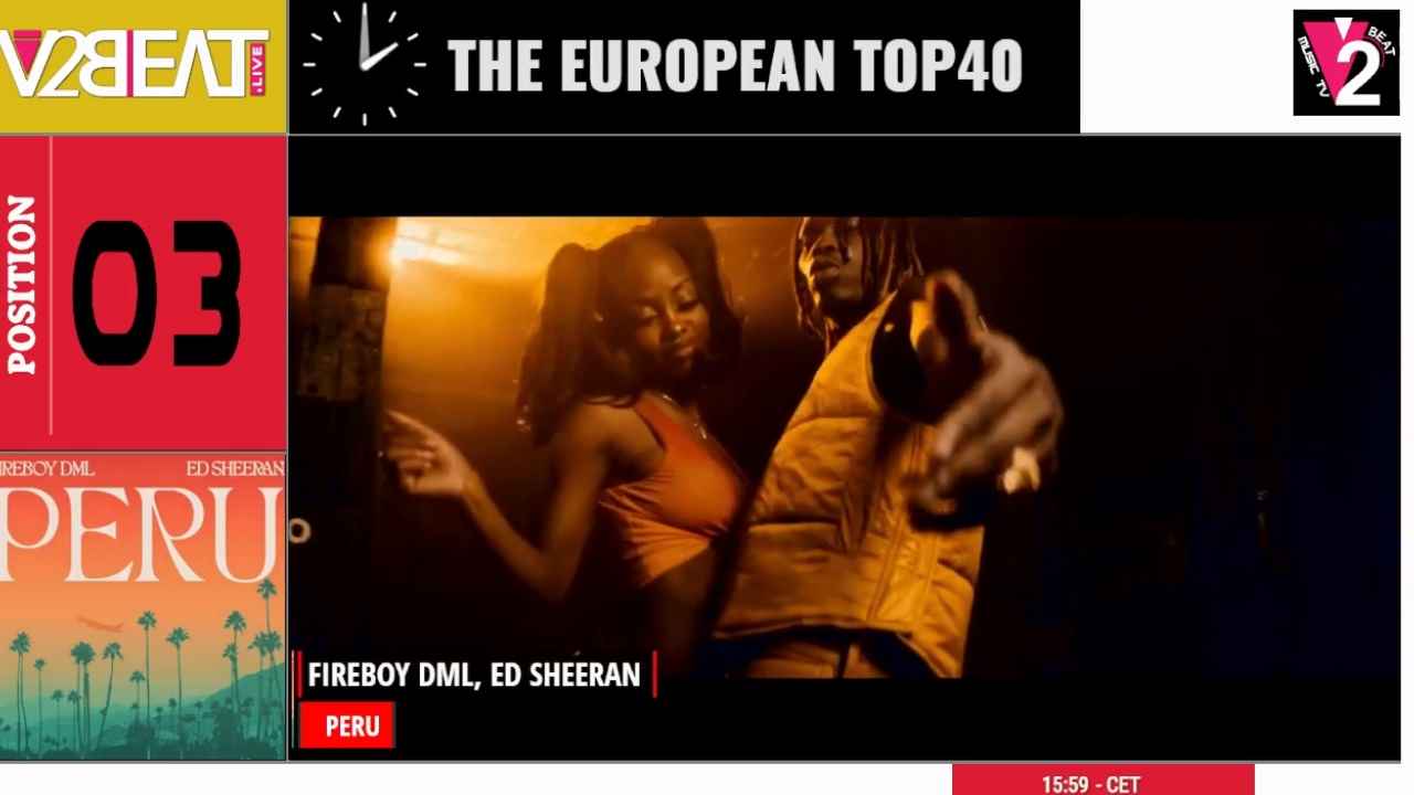 European Top40 Pop Chart Hits 40 Best Pop Aired Every Saturday Afternoon At 2pm On V2beat Tv Music Television